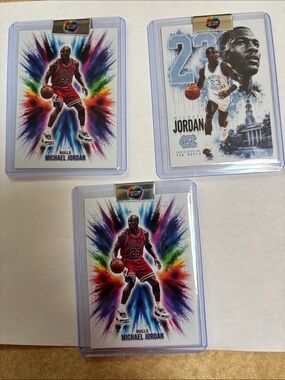 Michael Jordan Art Cards - Vibrant Rainbow Burst (Set of 3) lot 2